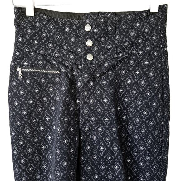 Bogner Dona Stirrup Ski Pants in Black Gray SIlver Jacquard Size 10 (runs small) - Picture 2 of 10